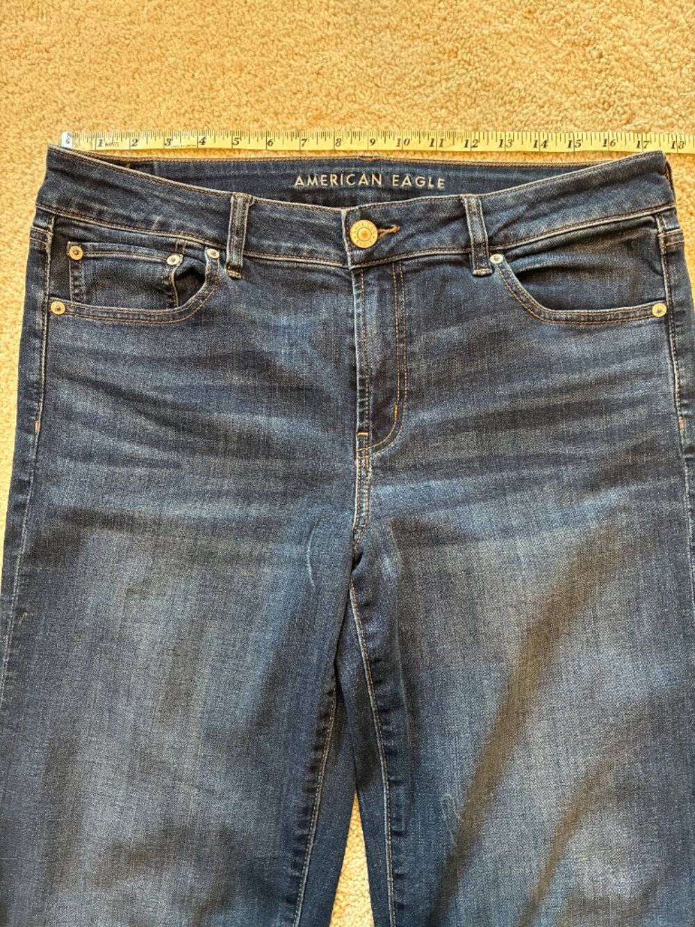 American Eagle Favorite Boyfriends Medium Wash Super Stretch Jeans Pants - Picture 7 of 10